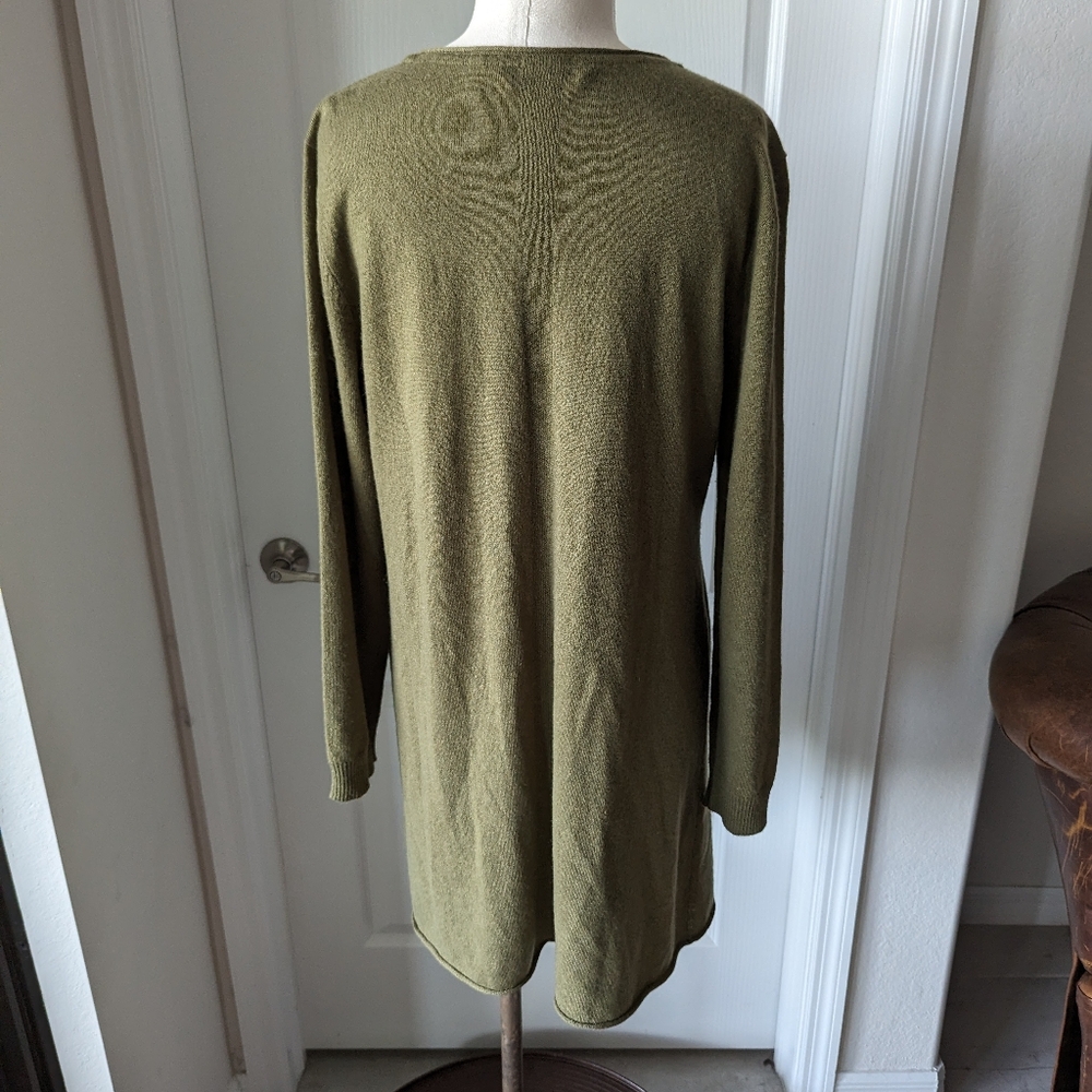 Soft Surroundings Olive Cashmere Cardigan - Picture 4 of 7